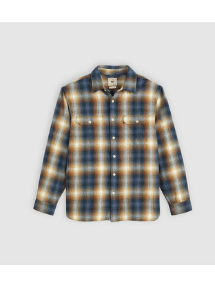 Levi's Ανδρικό Πουκάμισο Βαμβακερό Καρό Μακρυμάνικο Κανονική Γραμμή Overshirt Μπλε 19573-0281