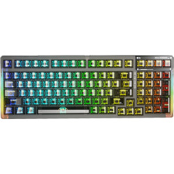 Aula F98 Ασύρματο Μηχανικό Gaming Πληκτρολόγιο RGB Transparent Black