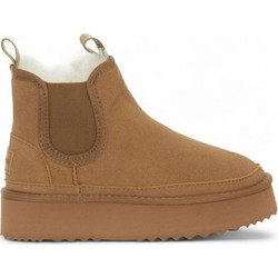Superdry Gia Moqs Γυναικεία Μποτάκια Πλατφόρμα Suede Ταμπά με Γούνα DH283003