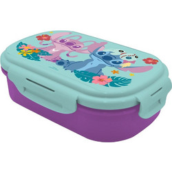 Kids Licensing Stitch & Angel Πλαστικό Παιδικό Σετ Δοχείο Φαγητού Πολύχρωμο