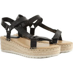 Nine West Glampin 3 Καλοκαιρινές Γυναικείες Πλατφόρμες Χαμηλές Μαύρες GLAMPIN3LL-967