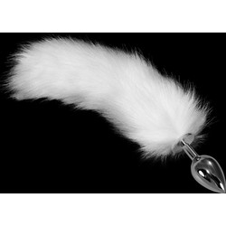 Lovetoy Metal Πρωκτική Σφήνα Tail Plug 40cm Λευκή Διαφανής