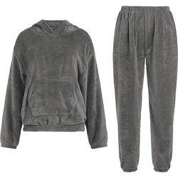 Celestino Γυναικείο Σετ Φόρμας Fleece με Λάστιχο Ανθρακί WT1019.0110