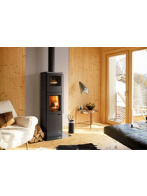 Palazzetti Eva S Con Forno Anthracite Ατσάλινη Ξυλόσομπα Αερόθερμη με Φούρνο 7kW