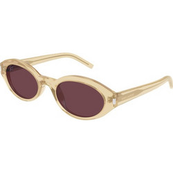 Saint Laurent SL567 007 Γυναικεία Γυαλιά Ηλίου Οβάλ Κοκάλινα Πορτοκαλί με Καφέ Φακό