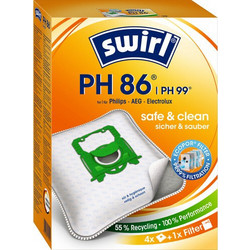 Swirl PH86/PH99 Σακούλες Σκούπας 4τμχ Συμβατές με Σκούπα AEG / Electrolux / Philips