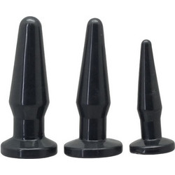 Toyz4lovers Timeless Σετ Πρωκτικές Σφήνες Μαύρες 3τμχ