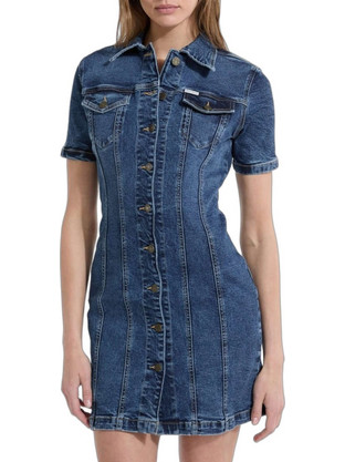 Guess Mini Καθημερινό Φόρεμα Σεμιζιέ Τζιν Navy Μπλε W5YK55D5R11