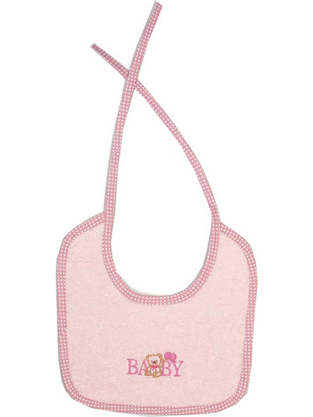 Dimcol Baby Bear 162 Σαλιάρα από 100% Βαμβάκι με Κορδόνι Ροζ