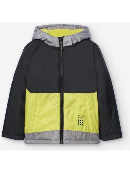 Losan Παιδικό Μπουφάν Χειμωνιάτικο Softshell Αδιάβροχο Αντιανεμικό Μαύρο Lime LKBAP010124010