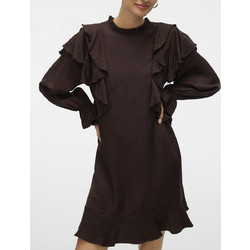 Vero Moda Mini Βραδινό Φόρεμα Μεταξωτό Σοκολατί 10335460