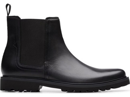 Clarks Berwick Easy Ανδρικά Chelsea Μποτάκια Δερμάτινα Μαύρα 26183723
