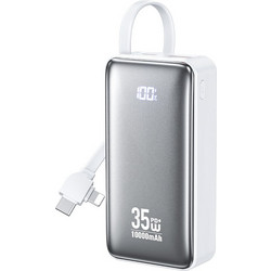 WK WP-61 Power Bank 10000mAh 35W με Θύρα USB-A & Θύρα USB-C Quick Charge 3.0 & Power Delivery White