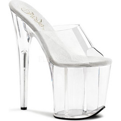 Pleaser Flamingo 801 Γυναικεία Πέδιλα Διαφανή με Λεπτό Ψηλό Τακούνι και Φιάπα