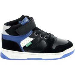 Kickers Παιδικά Μποτάκια Μαύρα Royal Blue Δερμάτινα με Σκρατς 972790-30-81