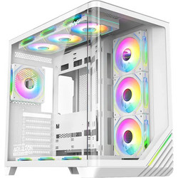 Armaggeddon Aquaron X-Curve Giga 10 White Gaming Mini Tower Κουτί Υπολογιστή RGB με Πλαϊνό Παράθυρο
