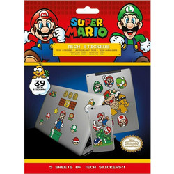 Super Mario Mushroom Kingdom Σετ Αυτοκόλλητα για Laptop 39τμχ