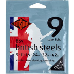 Rotosound BS9 British Steels Σετ 6 Χορδές Ηλεκτρικής Κιθάρας Stainless Steel 9-42" Extra Light Tension
