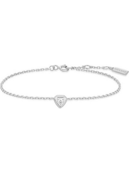Ania Haie Tiny Shield Γυναικείο Βραχιόλι Αλυσίδα από Ασήμι 925 με Ζιργκόν B067-01H