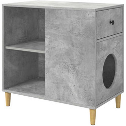 vidaXL Ξύλινo Σπιτάκι Γάτας 72x42.5x70cm Γκρι 8000683