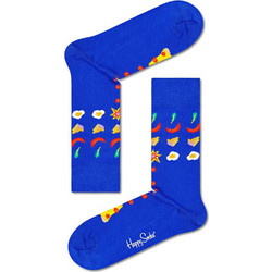 Happy Socks Pizza Invaders Ανδρικές Κάλτσες Ψηλές με Σχέδια Royal Blue PIV01-6300