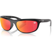 Ray-Ban RB4059 68711D Γυναικεία Γυαλιά Ηλίου Ορθογώνια Κοκάλινα Μαύρα με Πορτοκαλί Φακό