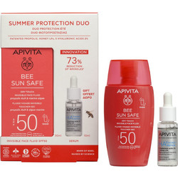 Apivita Bee Sun Safe Dry Touch Invisible Face Fluid SPF50 50ml + HA5 Honey Repair Serum 10ml