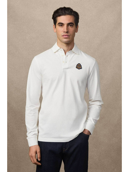 Hackett Ανδρική Μπλούζα Polo Μακρυμάνικη Λευκή HM5500004