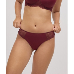 Ysabel Mora Γυναικείο Sexy String με Δαντέλα Μπορντό 10778