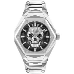 Philipp Plein The Skull Spikes Ανδρικό Ρολόι με Ασημί Μεταλλικό Μπρασελέ PWPWA0624