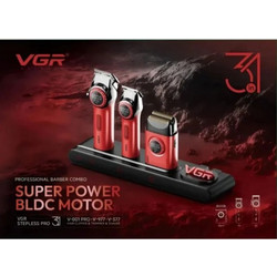 VGR Stepless Pro Red Σετ Ξυριστική + Κουρευτική Μηχανή