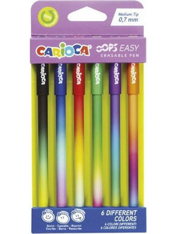 Carioca Oops Easy Σετ Στυλό Διαρκείας που Σβήνει 0.7mm 6τμχ