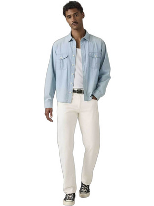 Levi's 502 (TM) Ανδρικό Τζιν Παντελόνι Ελαστικό Κανονική Εφαρμογή Λευκό 29507-1813