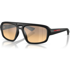 Prada PSB11SU 1BO40Z Ανδρικά Γυαλιά Ηλίου Aviator Κοκάλινα Μαύρα με Καφέ Φακό