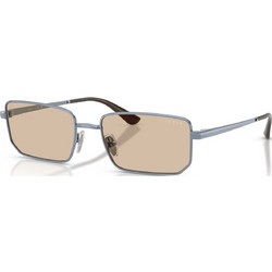 Vogue VO4352S 521493 Ανδρικά Γυαλιά Ηλίου Τετράγωνα Μεταλλικά Ασημί με Καφέ Φακό