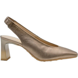 Hispanitas Amapola Γόβες Slingback Δερμάτινες με Χοντρό Ψηλό Τακούνι Χρυσές HV264601-C002