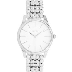 Oozoo Timepieces Γυναικείο Ρολόι με Ασημί Μεταλλικό Μπρασελέ C11670