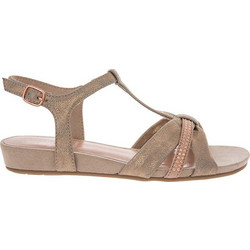Jana Γυναικεία Σανδάλια Suede με Στρας Ροζ Χρυσά 8-28105-30-952