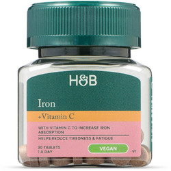 Holland & Barrett Iron & Vitamin C 14mg 30 Ταμπλέτες