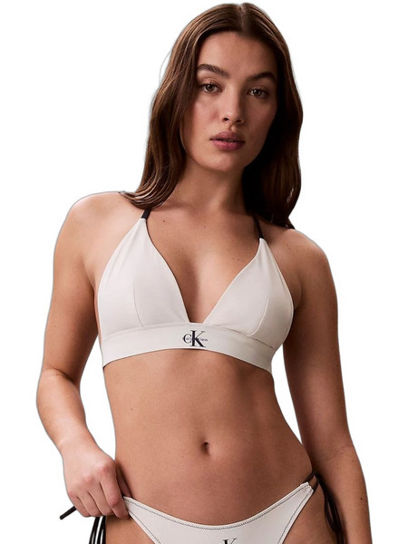 Calvin Klein Bikini Top Τριγωνάκι Εκρού LV00Q61225-YAS