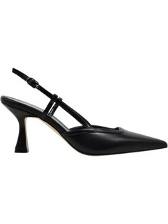 Fardoulis Γόβες Slingback Δερμάτινες με Λεπτό Ψηλό Τακούνι Μαύρες 738-165