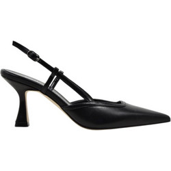 Fardoulis Γόβες Slingback Δερμάτινες με Λεπτό Ψηλό Τακούνι Μαύρες 738-165
