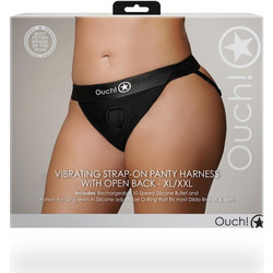 Ouch! with Open Back Εσώρουχο Strap On με Δόνηση Μαύρο
