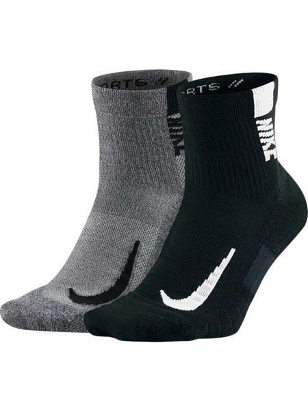 Nike Ανδρικές Κάλτσες Κοντές με Σχέδια Μαύρες Ανθρακί 2Pack SX7556-916