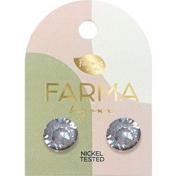 Farma Bijoux Γυναικεία Σκουλαρίκια Καρφωτά από Ορείχαλκο με Swarovski BE67C39