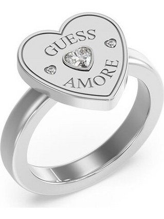 Guess Γυναικείο Δαχτυλίδι Καρδιά Ασημί UBR05059JWRH