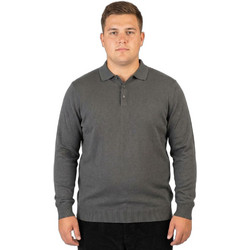 Double Ανδρική Μπλούζα Polo Μακρυμάνικη Ανθρακί KNIT-8026A