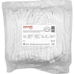 Matsuda Be Healthy Σκουφάκια Non Woven Ακορντεόν Λευκά 100τμχ