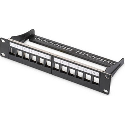 Digitus DN-91420 Patch Panel Keystone Rack 1U 10" 12 Θυρών