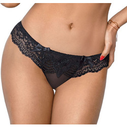 Axami Γυναικείο Sexy String με Δαντέλα Μαύρο V-8628
